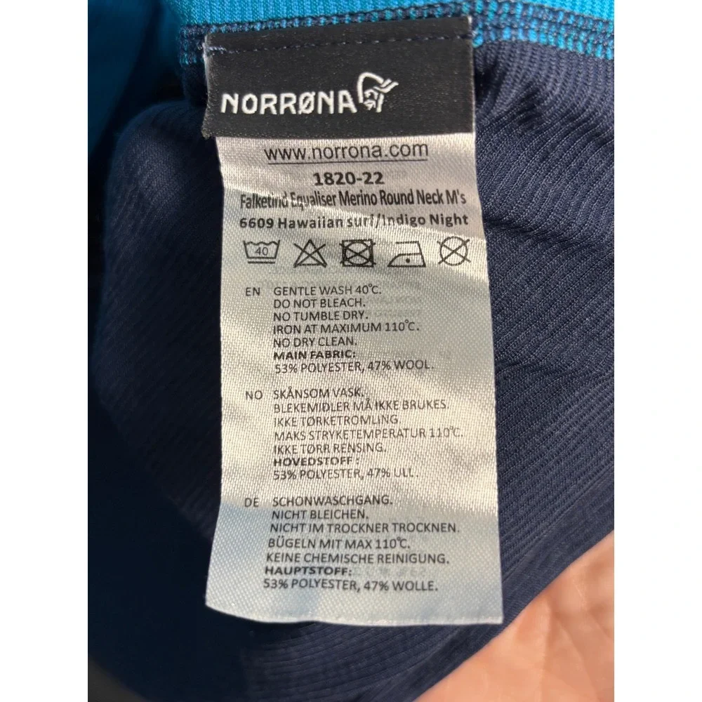 Norrona Falketind Equaliser Merino Wool Base Layer Men's M Hiking Gorpcore Top